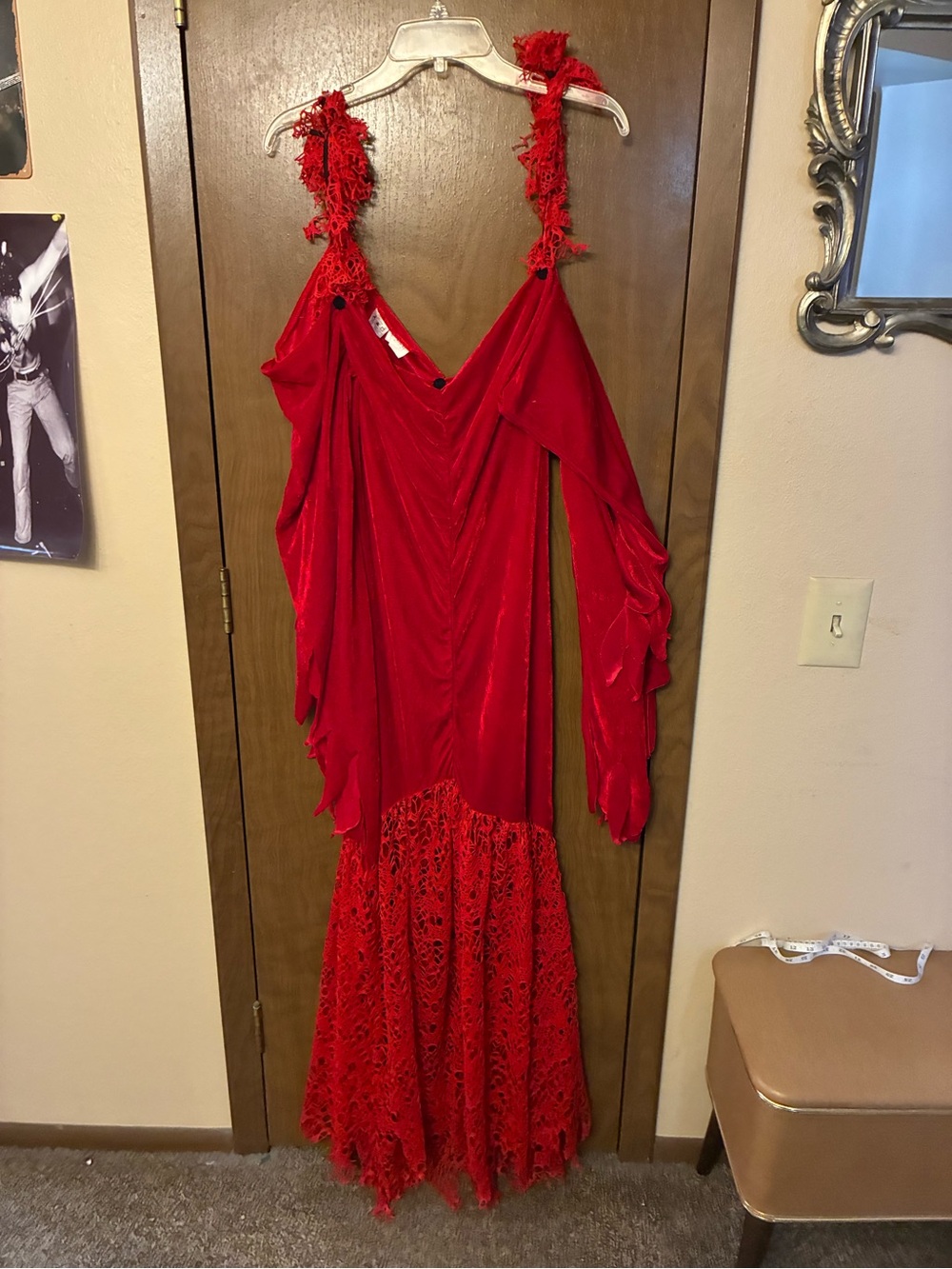 Halloween Maxi Dress with Draped Bodice - Women M/L